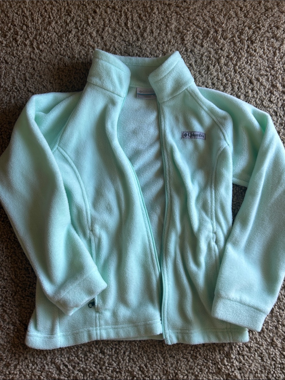 Columbia Mint Green Full-Zip Fleece Jacket